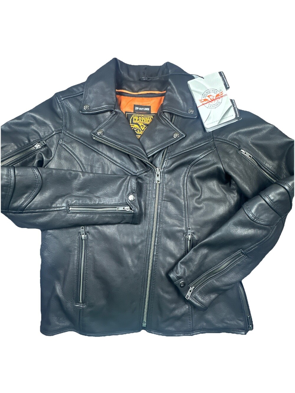 Milwaukee Leather MLL2581 Women's Motorcycle Jacket Moto Zip-Out Liner Vented M
